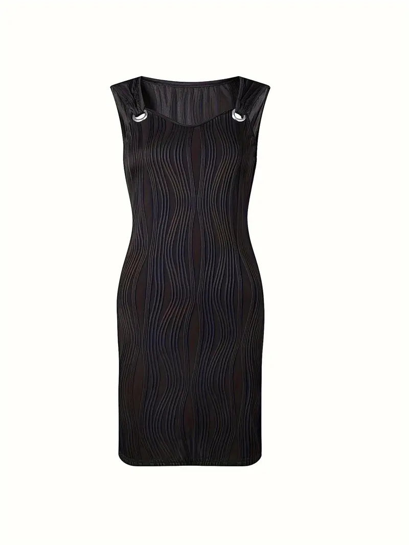 Femme™ | Textured Ring-Detail Dress