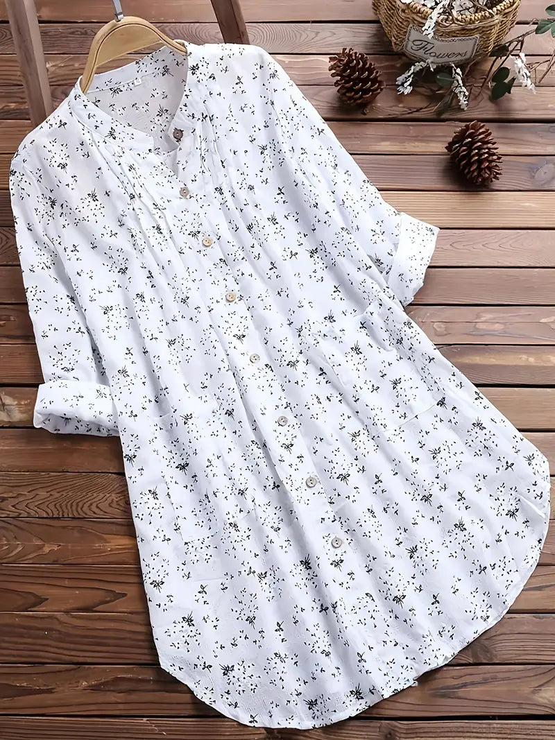Femme™ | Floral Button-Up Midi Dress