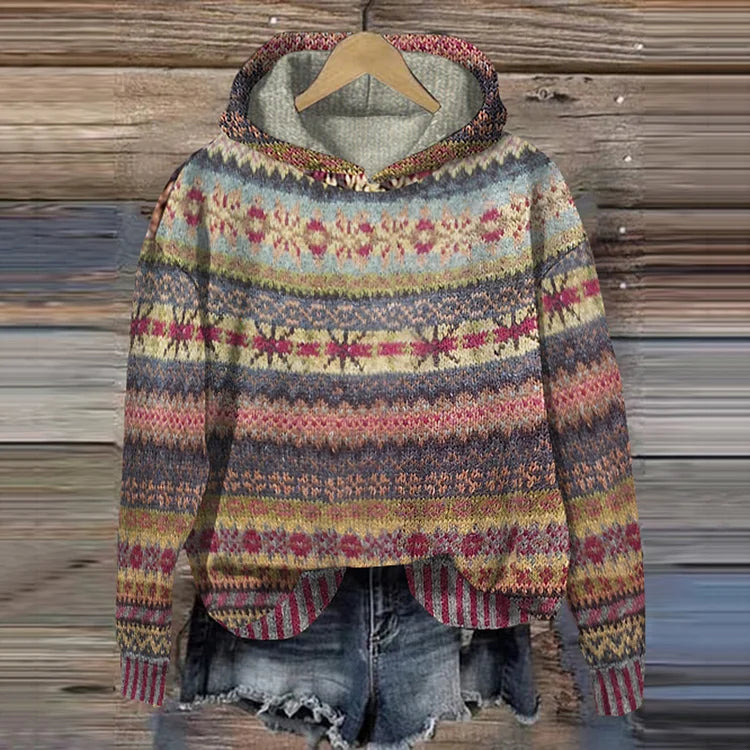 Femme™ | Ethnic Retro Hoodie