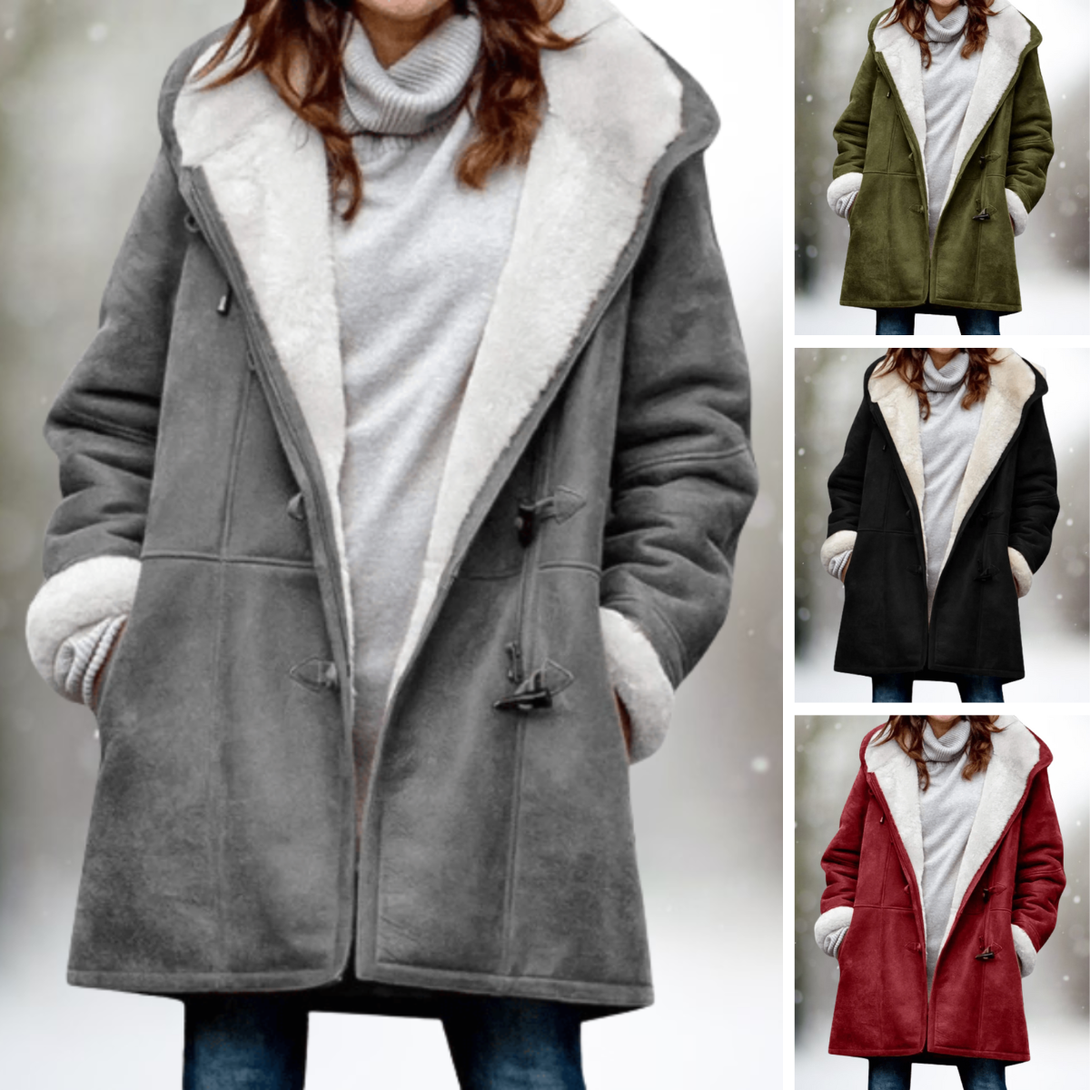 Femme™ | Premium Suede Fleece Hooded Jacket