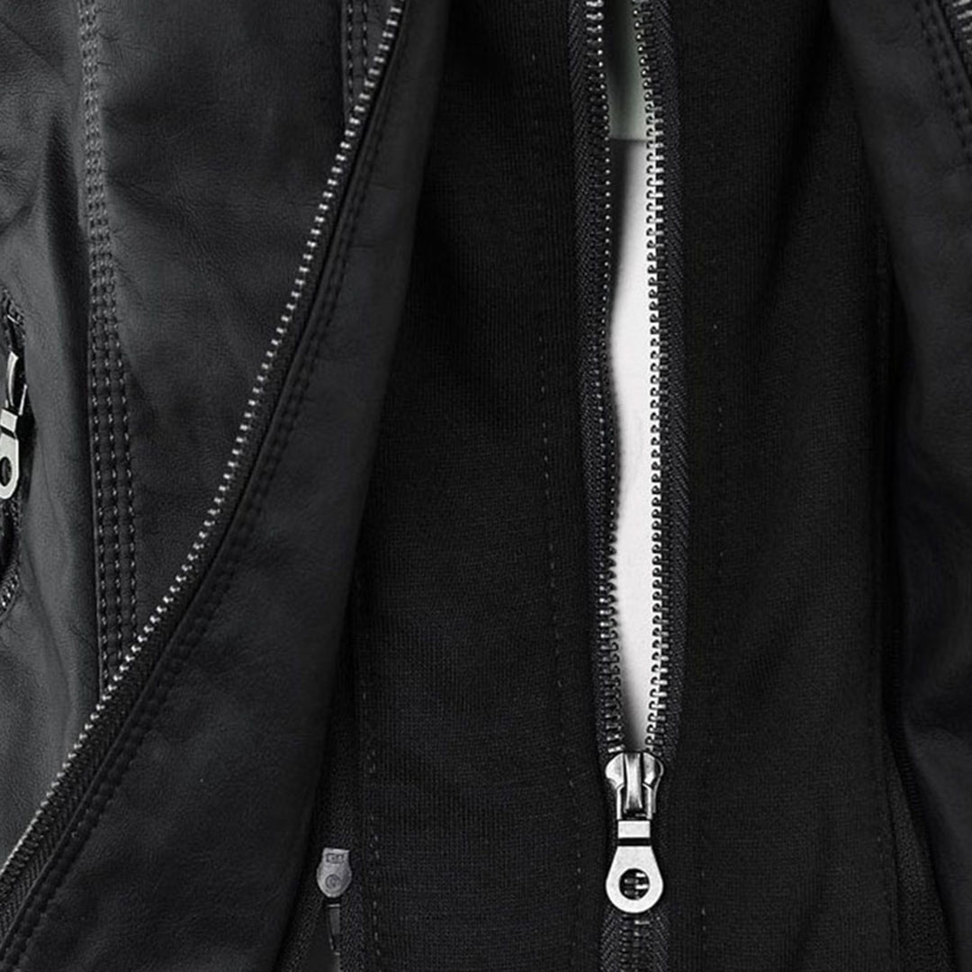 Femme™ | Waterproof Leather Jacket with Hood