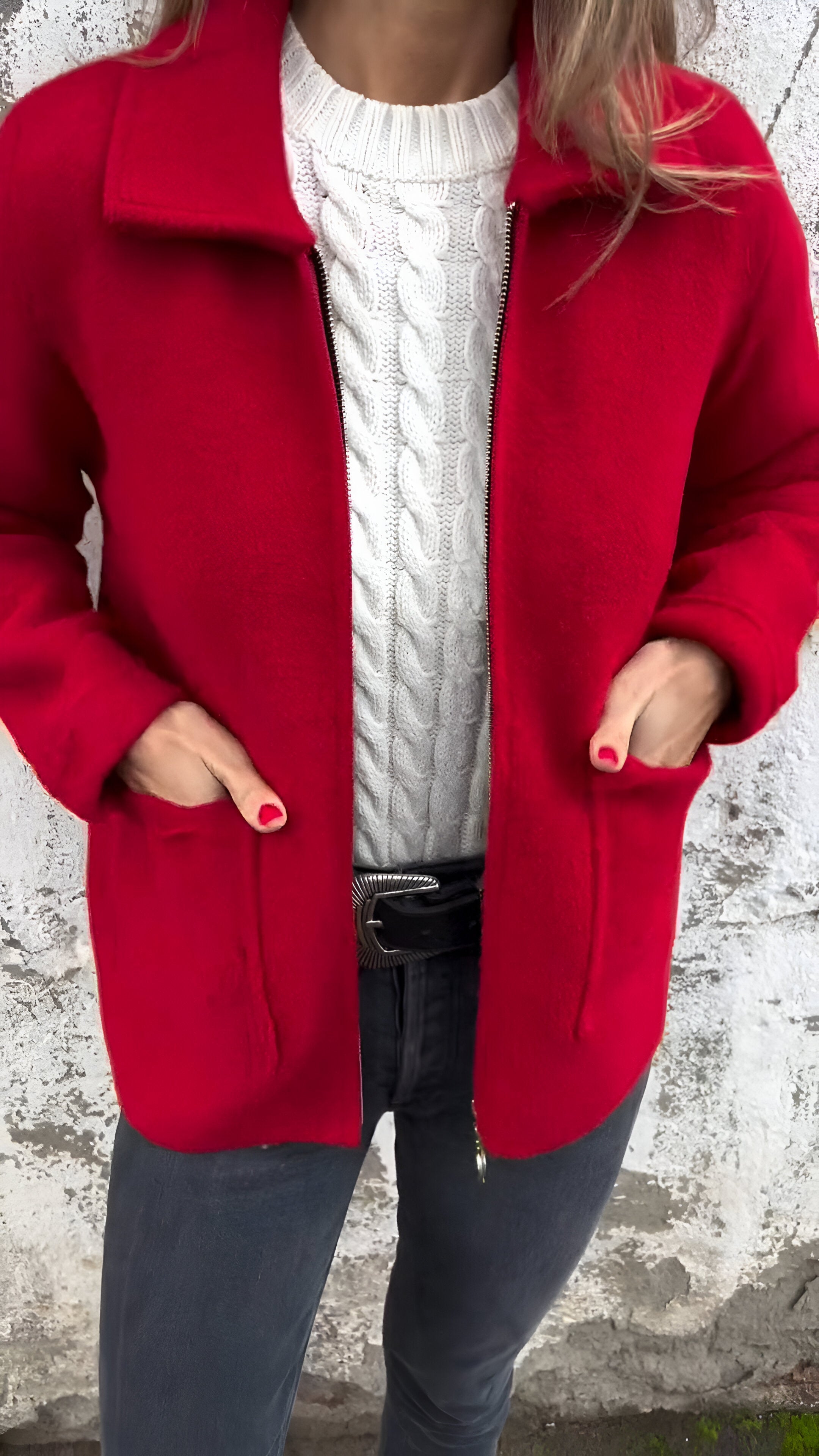 Femme™ | Stylish Lapel Zipper Jacket