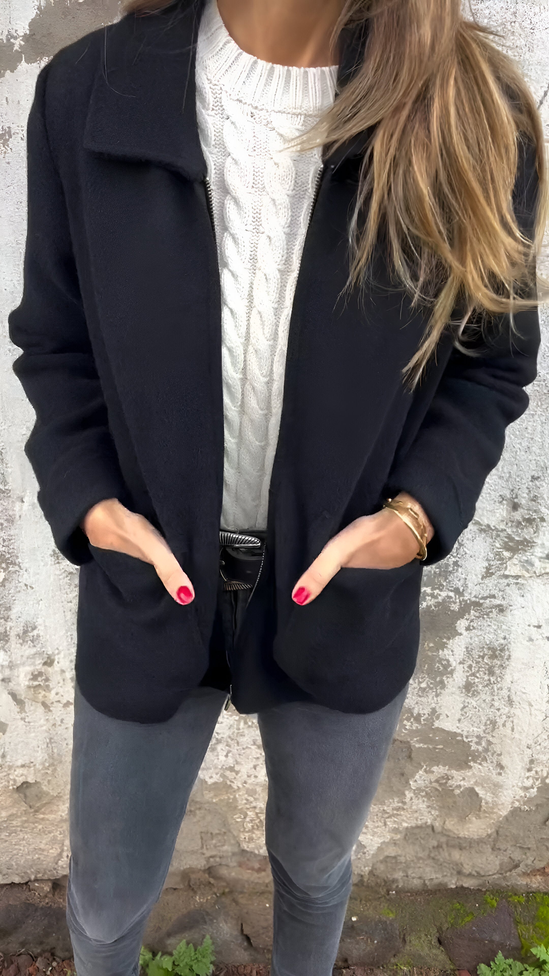 Femme™ | Stylish Lapel Zipper Jacket