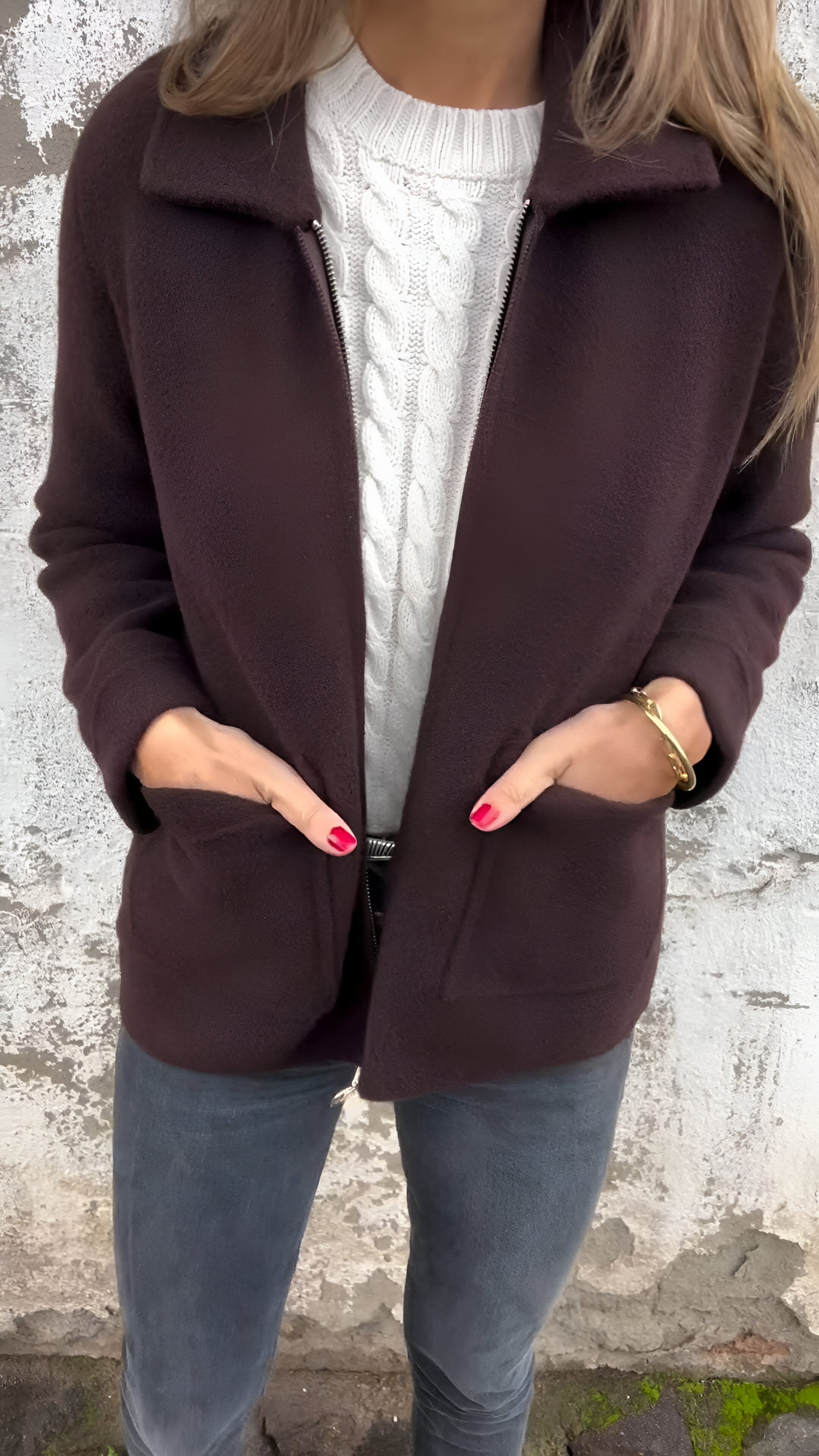 Femme™ | Stylish Lapel Zipper Jacket