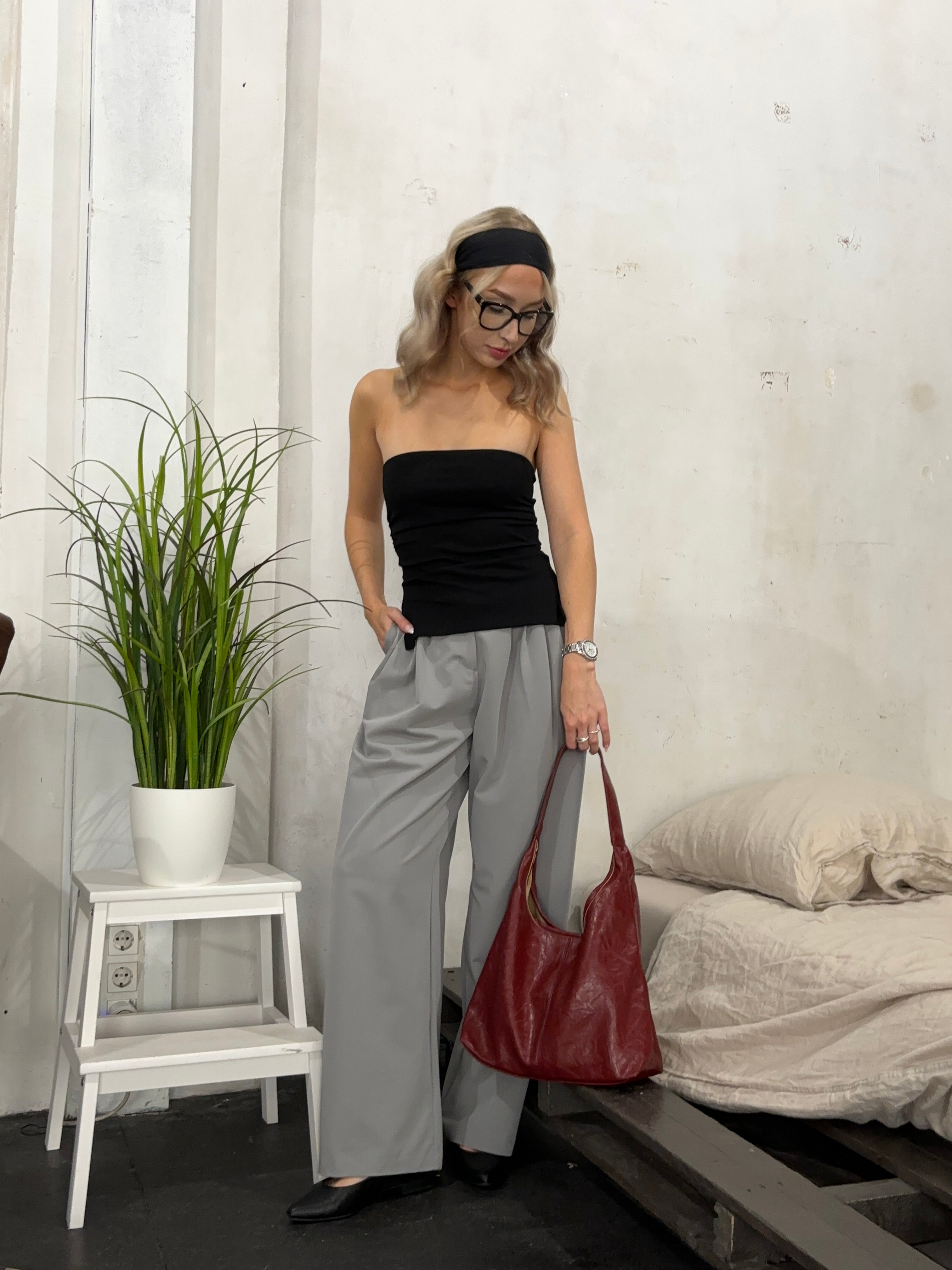 Femme™ | Crimson Luxe Leather Satchel