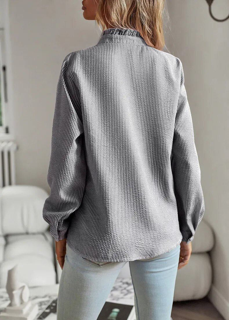 Femme™ | Ruffled Button-Up Blouse