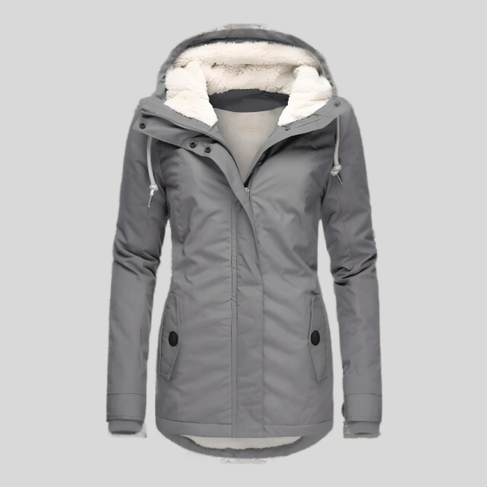 Femme™ | Waterproof Long Jacket with Hood and Lining