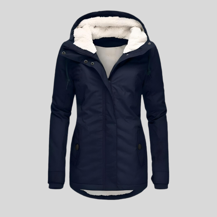 Femme™ | Waterproof Long Jacket with Hood and Lining