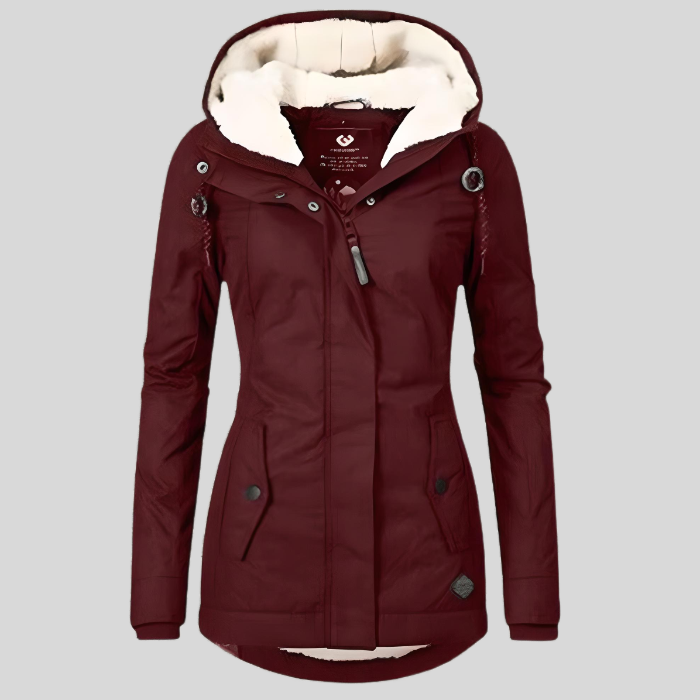 Femme™ | Waterproof Long Jacket with Hood and Lining