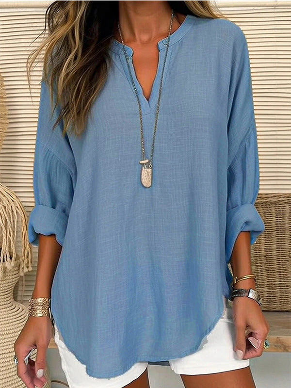 Femme™ | Relaxed Fit Notch Neck Blouse