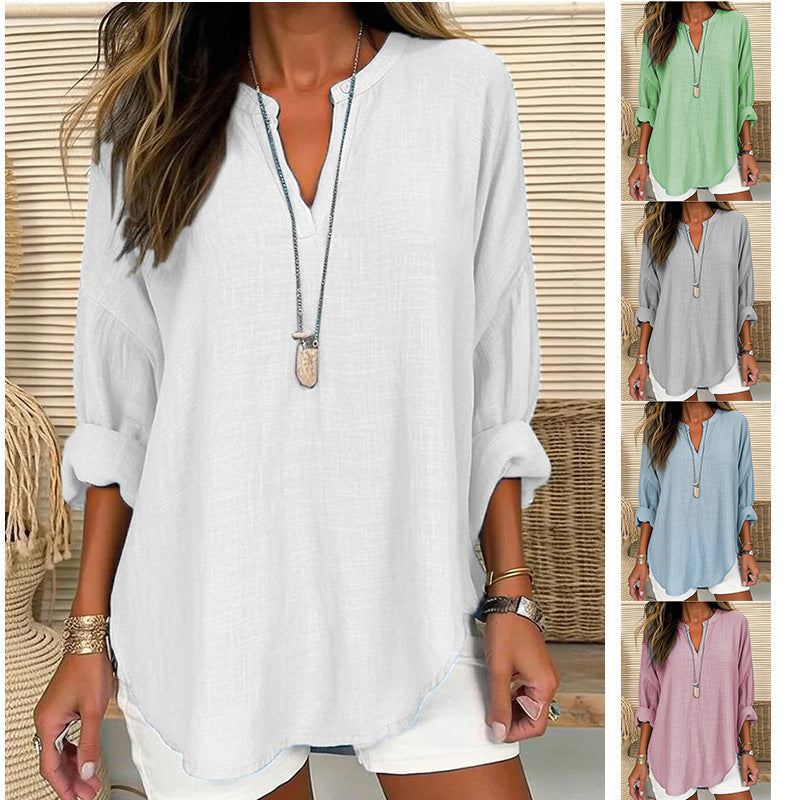 Femme™ | Relaxed Fit Notch Neck Blouse