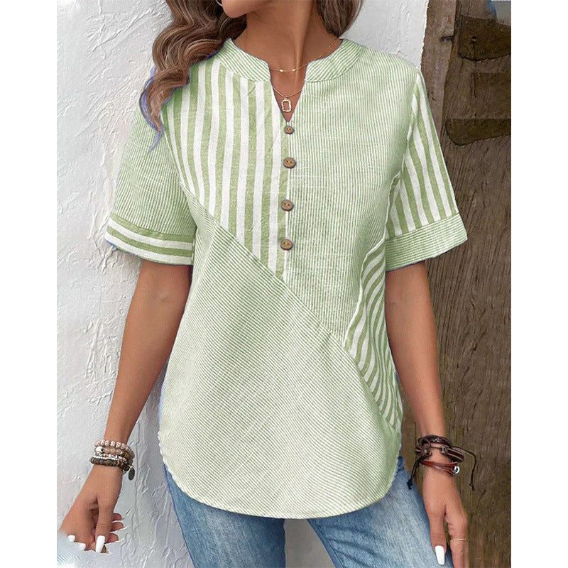 Femme™ | Striped Button-Up Blouse