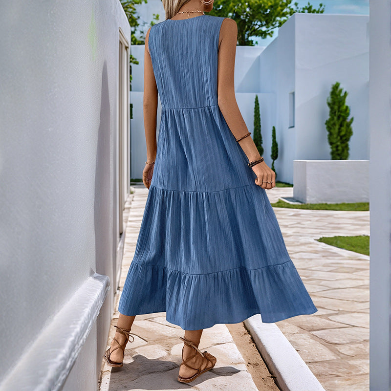 Femme™ | Sleeveless Tiered Midi Dress