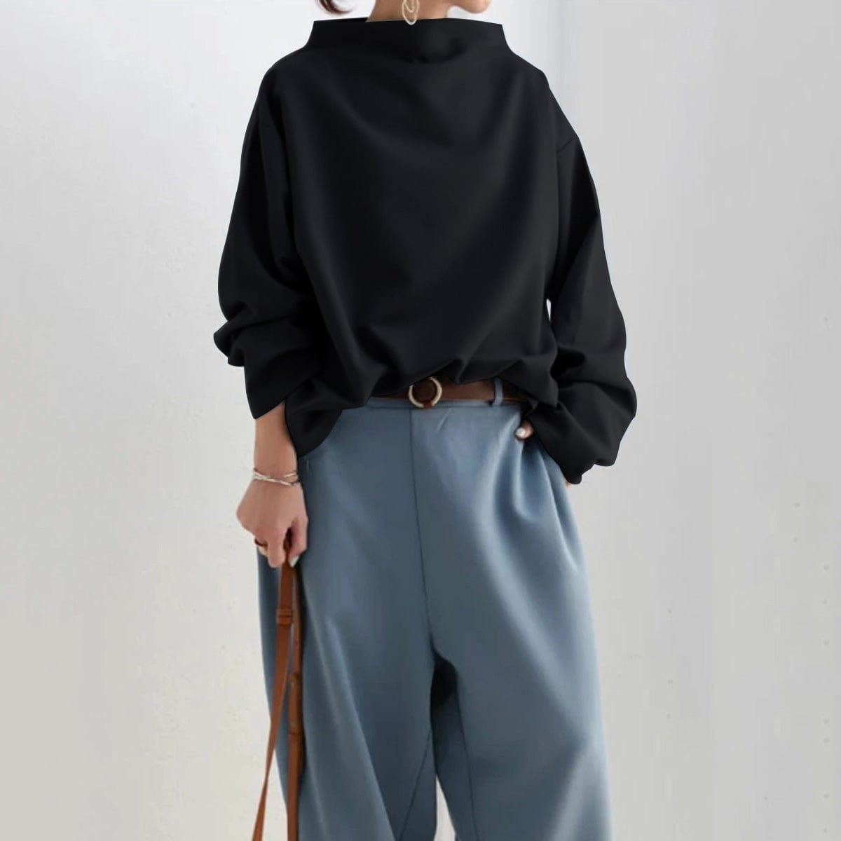 Femme™ | High-Neck Soft Knit Top