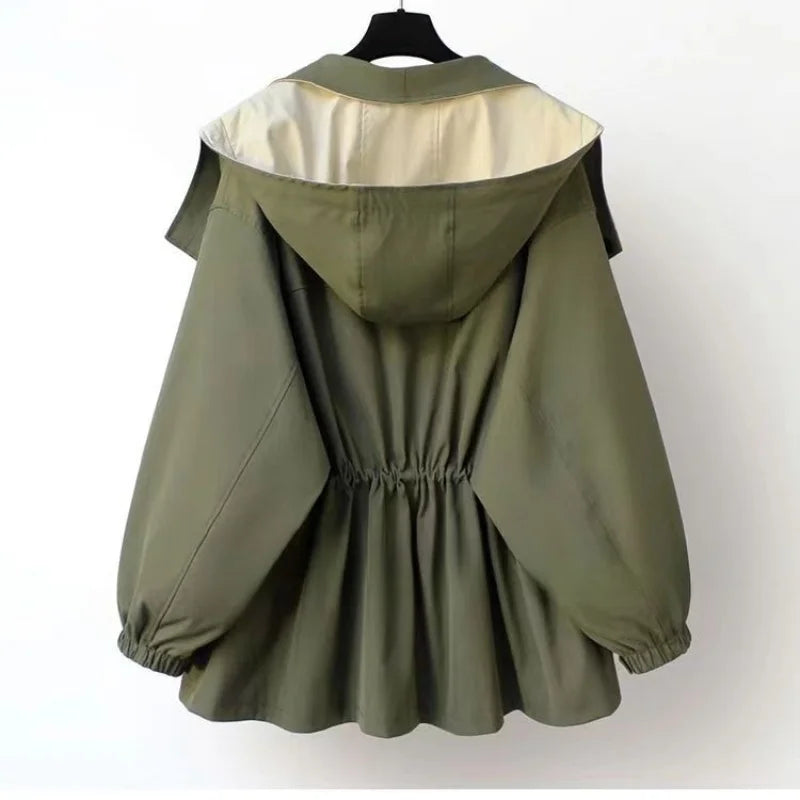 Femme™ | Trendy Hooded Windbreaker Coat