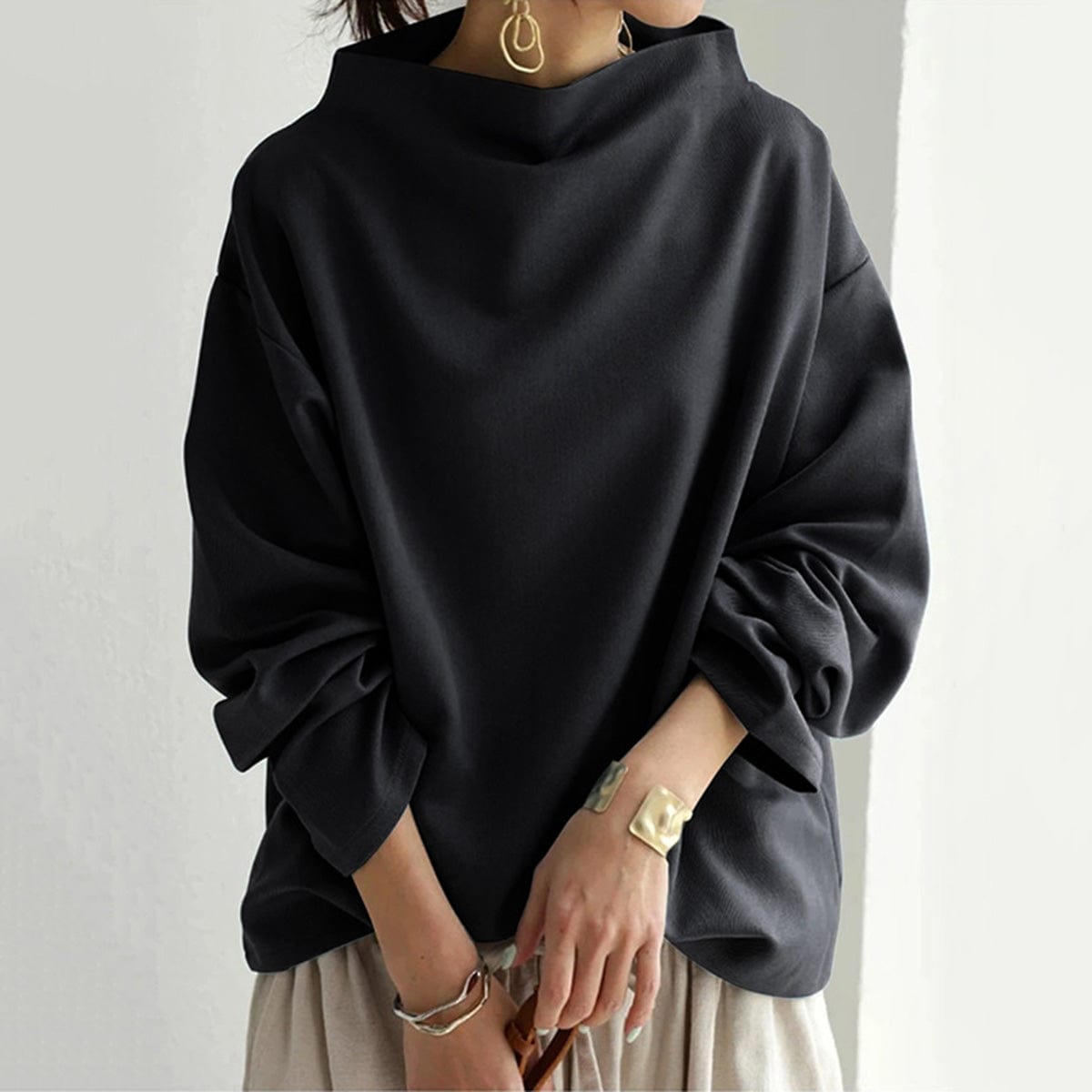 Femme™ | High-Neck Soft Knit Top