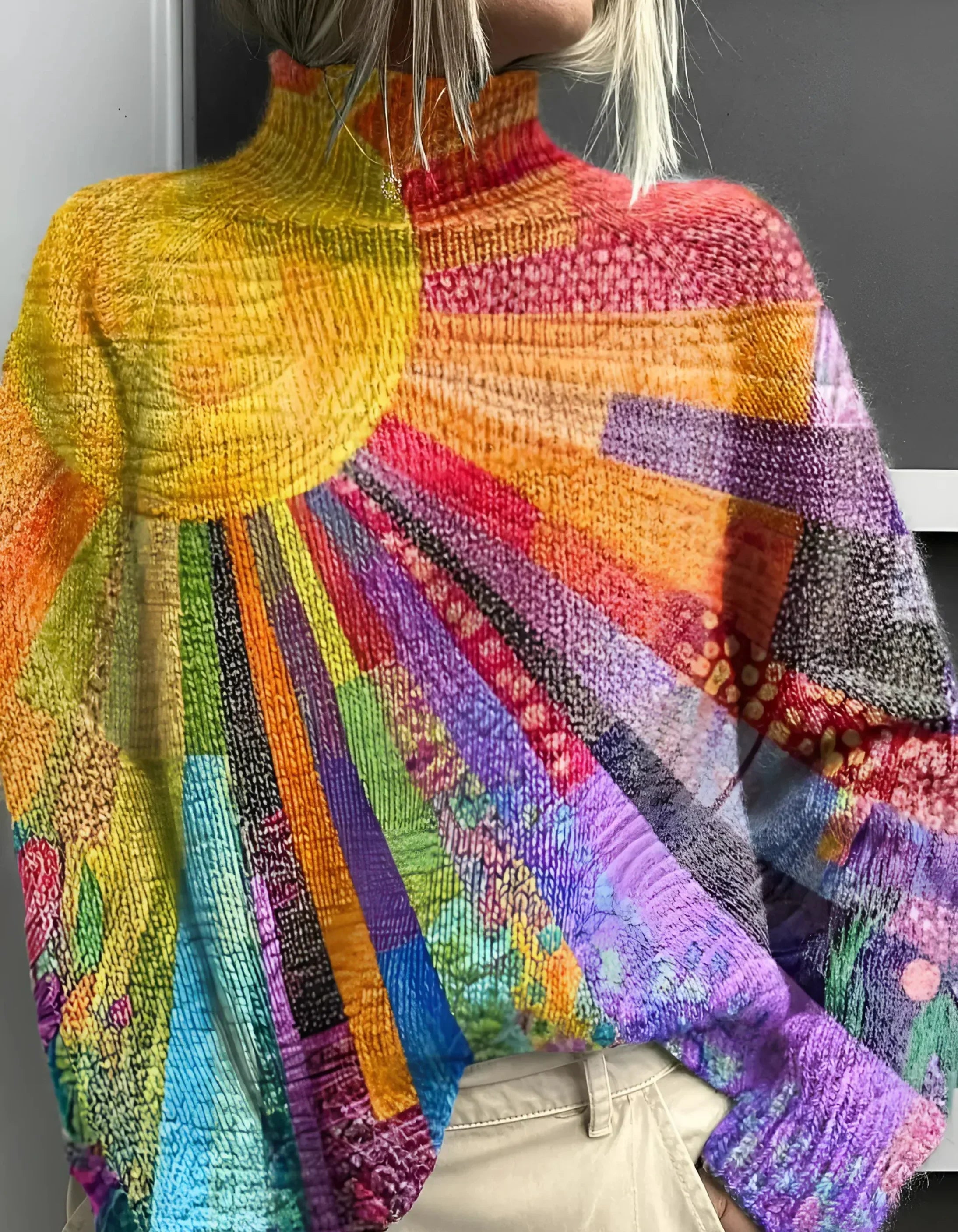 Femme™ | Vibrant & Colorful Turtleneck Sweater
