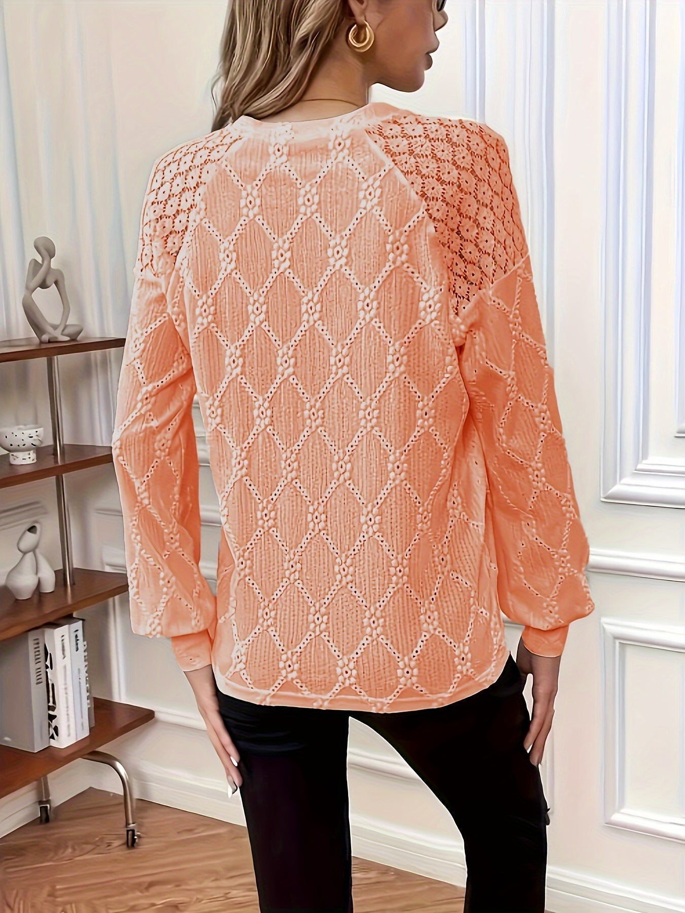 Femme™ | Eyelet Button Detail Blouse
