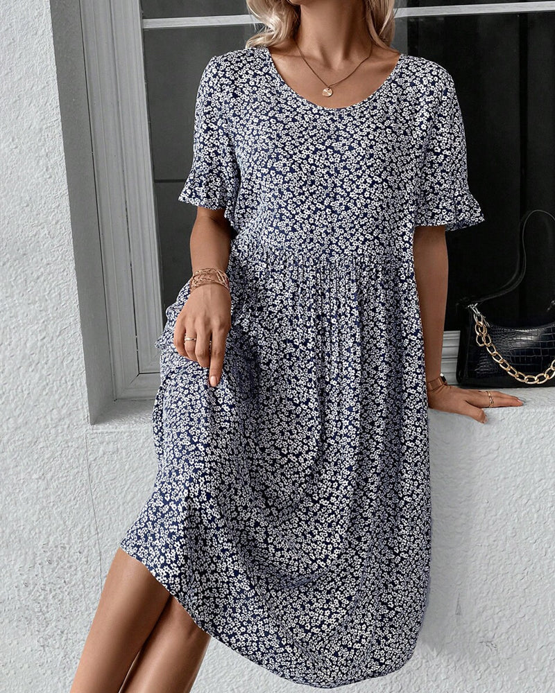 Femme™ | Elegant Floral Midi Dress for Women