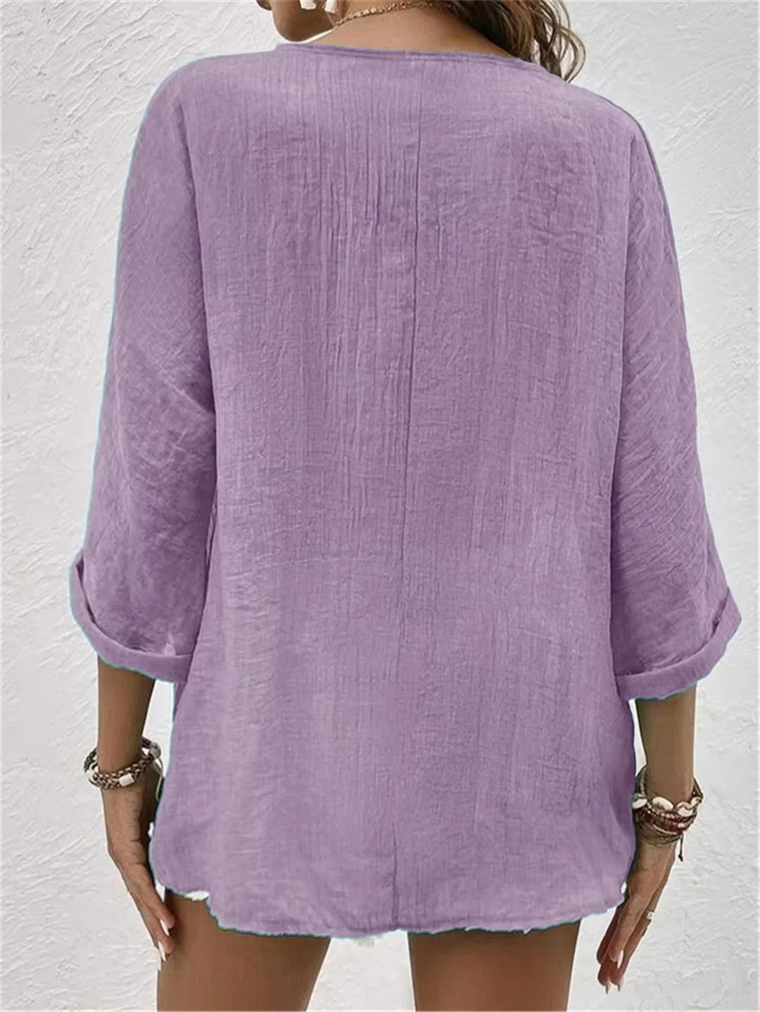 Femme™ | Lightweight V-Neck Button Top