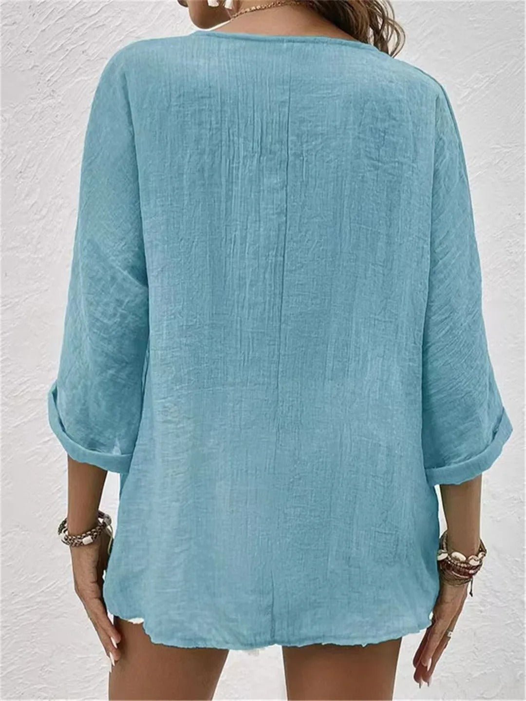 Femme™ | Lightweight V-Neck Button Top