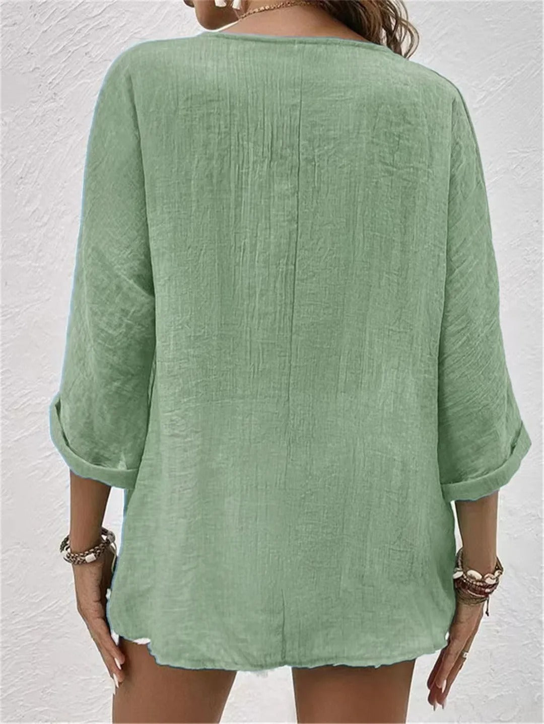 Femme™ | Lightweight V-Neck Button Top