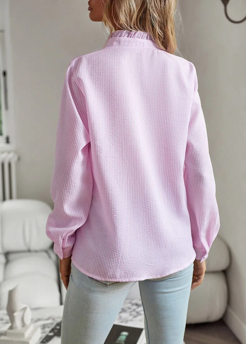 Femme™ | Ruffled Button-Up Blouse