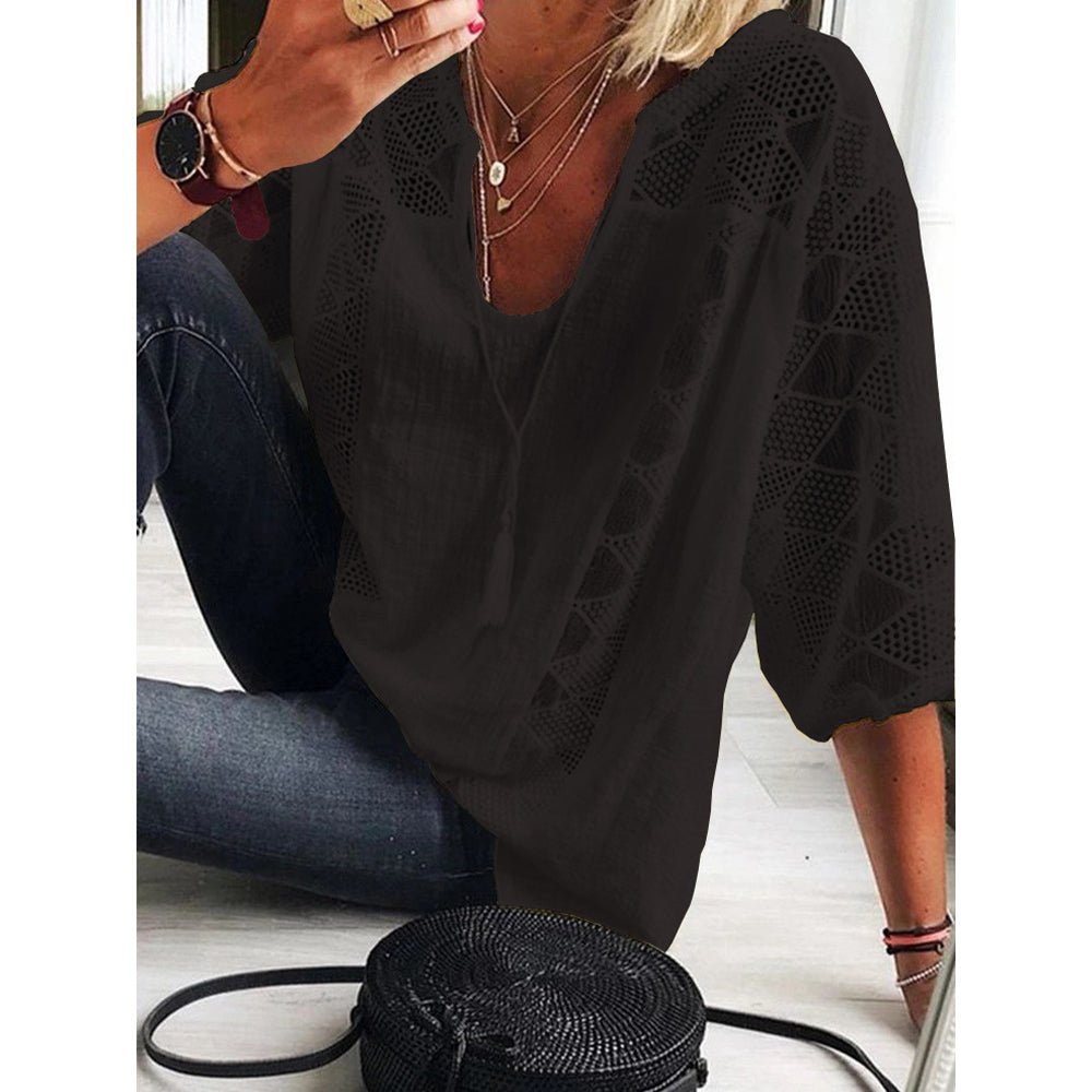 Femme™ | Boho Crochet-Detail Blouse