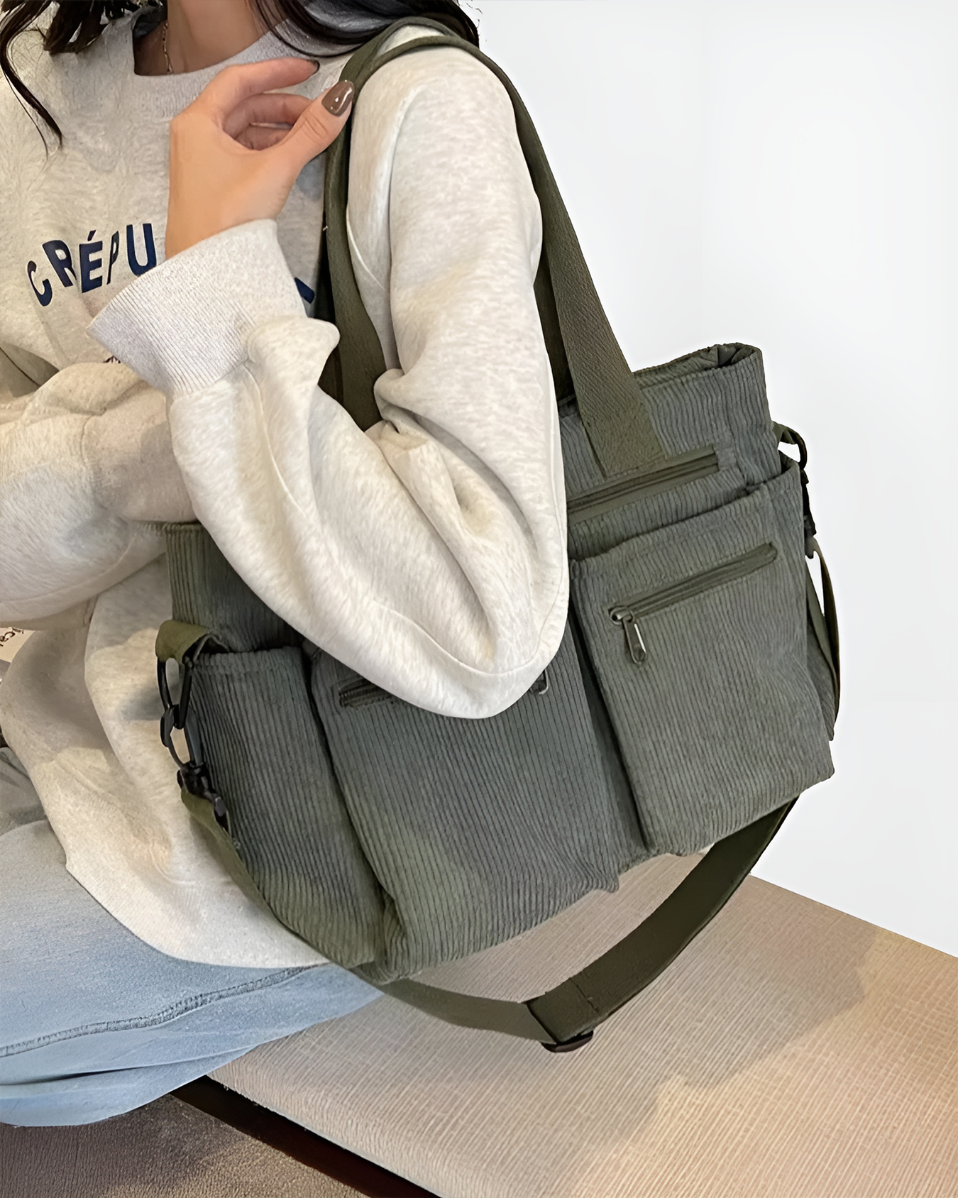 Femme™ | Corduroy Utility Tote Bag