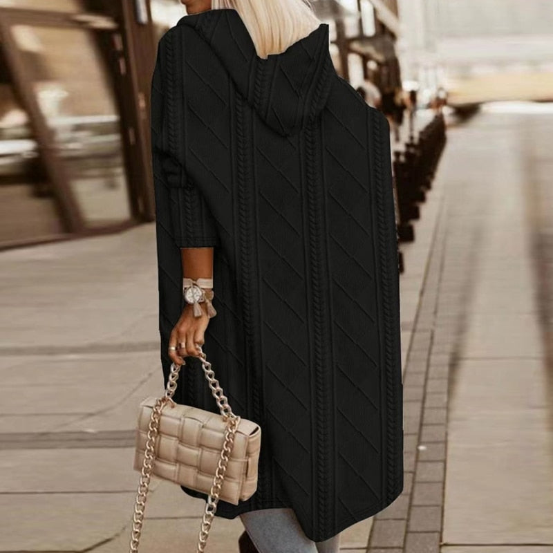 Femme™ | Extended Length Hooded Cardigan